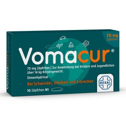 VOMACUR 70 SUPPOSITORIEN Вомакур суппозитории от укачивания и рвоты,10 шт