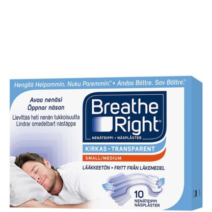 BREATHE RIGHT NENÄTEIPPI  ЛЕНТА ДЛЯ НОСА ОТ ХРАПА.10 ШТ