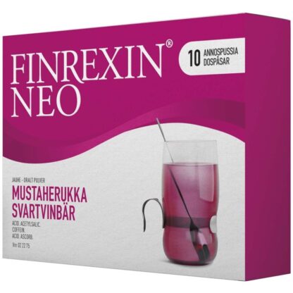 FINREXIN NEO MUSTAHERUKKA JAUHE Финрексин от простуды порошок со вкусом черной смородины,10 саше