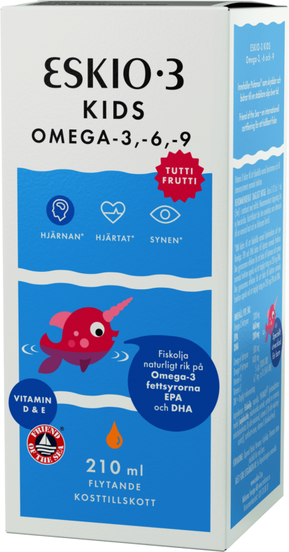 Eskio-3 Kids Omega-3 Fish Oil Tuttifrutti taste Эскио-3 кидс омега-3 рыбий жир 210 ml