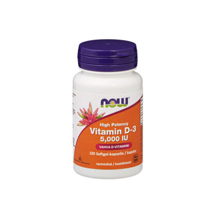 Now Foods D3-vitamiini 5,000 IU витамин Д3 5000 Международных Единиц ,120 капсул