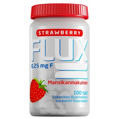 Flux mansika 0,25 mg F, Флукс, фторид натрия, таблетки со вкусом клубники, 0,25 мг, 300 шт.