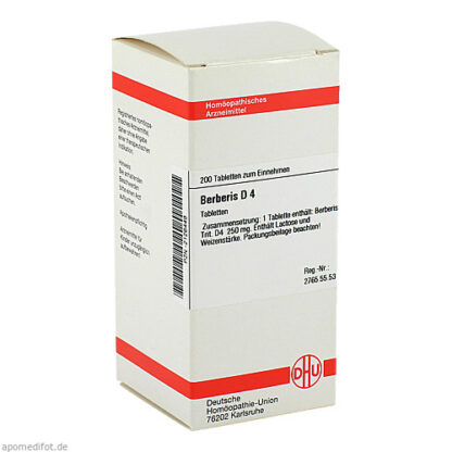 BERBERIS D 4 Tabletten,200 Stk. БЕРБЕРИС Д 4 таблетки,200 шт.