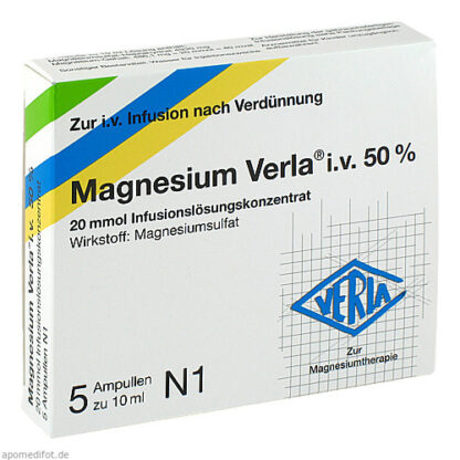 MAGNESIUM VERLA i.v. 50% Infus.-Lsg.,5 Stk. МАГНИЙ ВЕРЛА и.в. 50% Инфуз.-Лсг.,5 кусков.