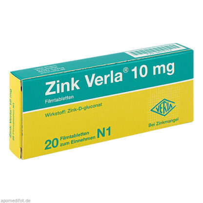 ZINK VERLA 10MG,20 Stk. ЦИНК ВЕРЛА 10МГ,20 шт.