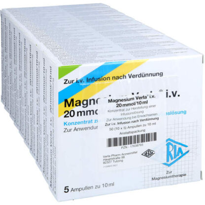 Magnesium Verla i.v. 20 mmol/10ml,50 Stk. Магний Верла в.в. 20 ммоль/10 мл,50 шт.