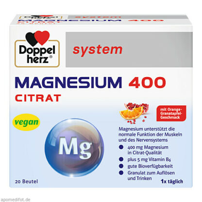 Doppelherz Magnesium 400 Citrat system,20 Stk. Система Доппельгерц Магний 400 Цитрат,20 шт.