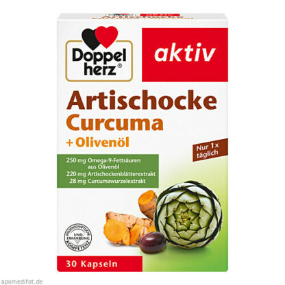 Doppelherz Artischocke + Oliven?l + Curcuma,30 Stk. Артишок с двойным сердцем + оливковое масло + куркума,30 шт.