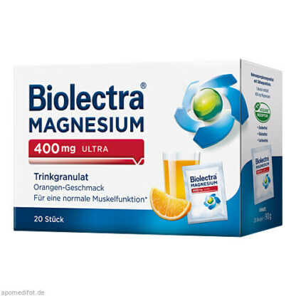 Biolectra Magnesium 400mg ultra Trinkgran. Orange,20 Stk. Biolectra Magnesium 400 мг ультра питьевое зерно. Апельсин,20 шт.