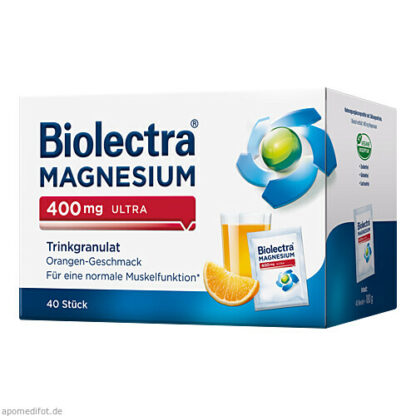 Biolectra Magnesium 400mg ultra Trinkgran. Orange,40 Stk. Biolectra Magnesium 400 мг ультра питьевое зерно. Апельсин,40 шт.