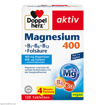 Doppelherz Magnesium 400+ B1 + B6 + B12 + Fols?ure, Доппельгерц Магний 400+ В1+В6+В12+фолиевая кислота,