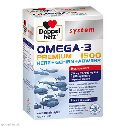 Doppelherz Omega-3 Premium 1500 system,120 Stk. Система Доппельгерц Омега-3 Премиум 1500,120 шт.