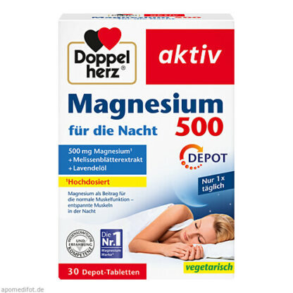 Doppelherz Magnesium 500 f?r die Nacht, Доппельгерц Магний 500 на ночь,