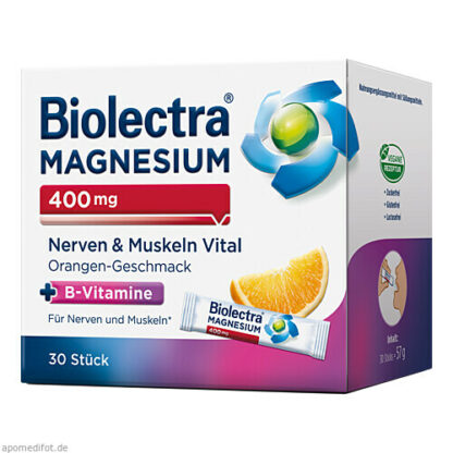 Biolectra MAGNESIUM 400mg Nerven & Muskeln Vital,30x1,9 g Биолектра МАГНИЙ 400 мг Нервы и мышцы жизненно важны,30x1,9 г