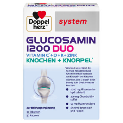 Doppelherz Glucosamin 1200 Duo system,60 Stk. Система Доппельгерц Глюкозамин 1200 Дуо,60 шт.