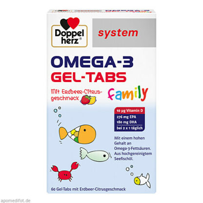 Doppelherz Omega-3 Gel-Tabs family Erdb.-Ci system,60 Stk. Семейство гелевых таблеток Доппельгерц Омега-3 Система Erdb.-Ci,60 шт.