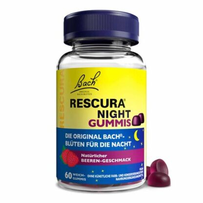 Original Rescura Night Gummis Beere,60 Stk. Цветок Баха Рескура найт  жевательный, вкус ягоды,60 шт.