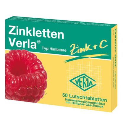 ZINKLETTEN Verla Himbeere Lutschtabletten 50 St, Верла Цинк Верла, малиновые пастилки 50 штук