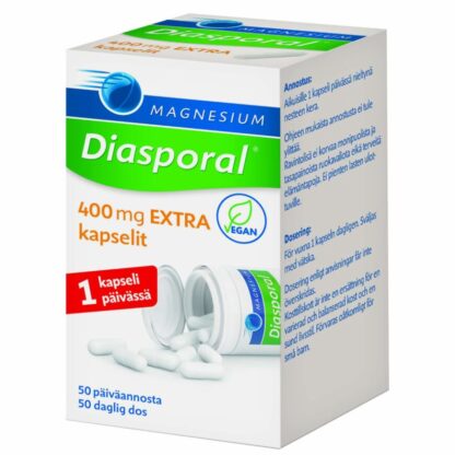 DIASPORAL MAGNESIUM 400 EXTRA KAPS 50 KPL, ДИАСПОРАЛ МАГНИЙ 400 ЭКСТРА КАПС 50 ШТ.