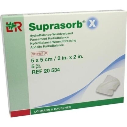 Suprasorb X HydroBalance Wundverand 5x5cm 5 stc, Супрасорб Х повязка для ран, 5x5см, 5 шт