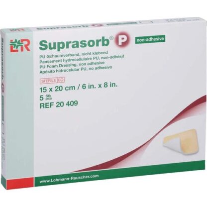 SUPRASORB P PU-Schaumv.15x20 cm nicht klebend 5 stc, Супрасорб П, повязка из пенополиуретана для ран, 15x20 см, 5 шт