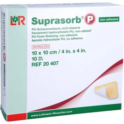 SUPRASORB P PU-Schaumv.10x10 cm nicht klebend, 10 stc, Супрасорб П, повязка из пенополиуретана для ран, 10x10 см, 10 шт