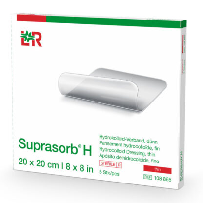 Suprasorb H dünn 20x20cm, 5 Stk., Супрасорб H, гидроколлоидная повязка для ран, ожогов, порезов, 20х20см, 5 шт