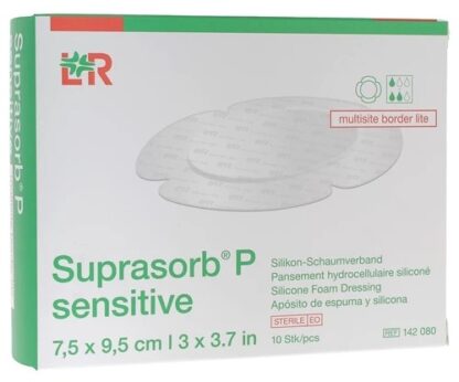 Suprasorb P sensitive multisite border lite 7.5x9.5 cm, 10 stc, Супрасорб П сенсетив, гидроцеллюлярная повязка для ран, 7.5x9.5 см, 10 шт