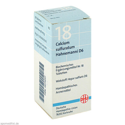 BIOCHEMIE DHU 18 CALCIUM SULFURATUM HAHNEMANNI D 6,80 Stk. БИОХИМИЯ DHU 18 КАЛЬЦИЯ СУЛЬФУРАТУМ ГАНЕМАННИ D 6,80 шт.