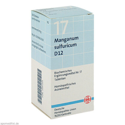 BIOCHEMIE DHU 17 MANGANUM SULFURICUM D12,200 Stk. БИОХИМИЯ DHU 17 MANGANUM SULFURICUM D12,200 шт.