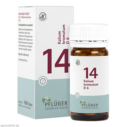 Biochemie Pflüger Nr. 14 Kalium bromatum D 6,100 Stk. Биохимия Пфлюгера № 14 Калий броматум Д 6,100 шт.