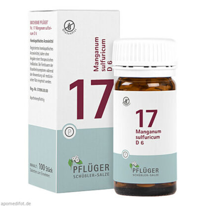 Biochemie Pflüger Nr. 17 Manganum sulfuricum D 6,100 Stk. Биохимия Пфлюгера № 17 Manganumulfuricum D 6,100 шт.