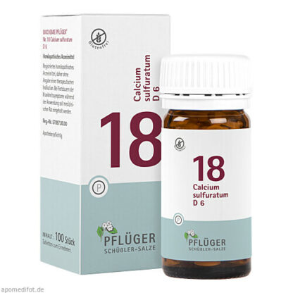 Biochemie Pflüger Nr. 18 Calcium sulfuratum D 6,100 Stk. Биохимия Пфлюгера № 18 Кальций серный D 6,100 шт.