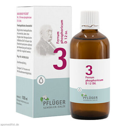 Biochemie Pflüger Nr. 3 Ferrum phosphoricum D 12,100 ml Биохимия Пфлюгера № 3 Феррум фосфорикум Д 12,100 мл