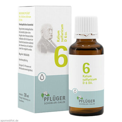 Biochemie Pflüger Nr. 6 Kalium sulfuricum D 6 Dil.,30 ml Биохимия Пфлюгер № 6 Калиум серная D 6 Dil.,30 мл