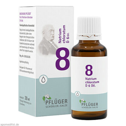 Biochemie Pflüger Nr. 8 Natrium chloratum D 6 Dil.,30 ml Биохимия Пфлюгер №8 Хлорат натрия Д 6 Разбав.,30 мл