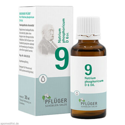 Biochemie Pflüger Nr. 9 Natrium phosphoricum D 6,30 ml Биохимия Пфлюгера № 9 Натрум фосфорикум Д 6,30 мл