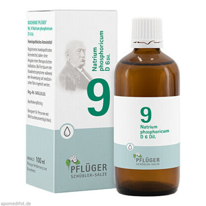 Biochemie Pflüger Nr. 9 Natrium phosphoricum D 6,100 ml Биохимия Пфлюгера № 9 Натрум фосфорикум Д 6,100 мл