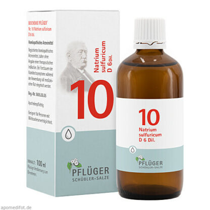 Biochemie Pflüger Nr. 10 Natrium sulfuricum D 6,100 ml Биохимия Пфлюгера № 10 Natrum сульфурикум Д 6,100 мл