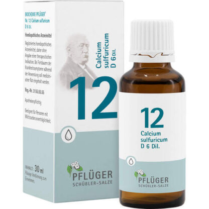 Biochemie Pflüger Nr. 12 Calcium sulfuricum D 6,30 ml Биохимия Пфлюгер № 12 Кальций серный Д 6,30 мл