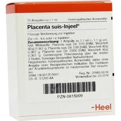 PLACENTA SUIS INJ ORG,10 Stk. ПЛАЦЕНТА АМ ИНЖ ОРГ,10 шт.