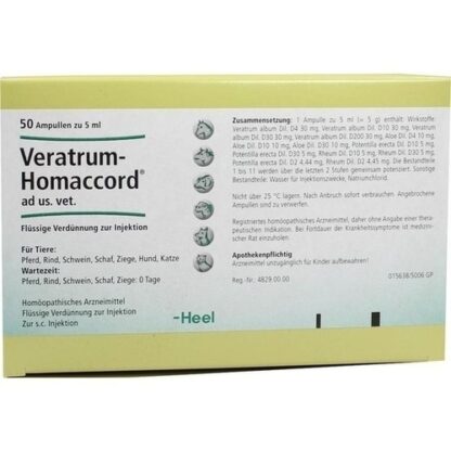 VERATRUM HOMACCORD ad us.vet.Ampullen,50 Stk. НАСТОЯЩИЙ ХОМАККОРД на сайте us.vet.Ampullen,50 шт.