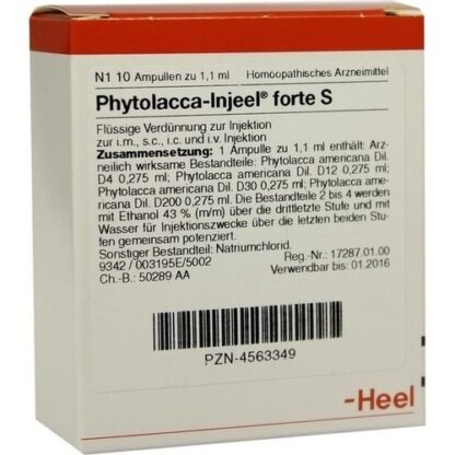 Phytolacca-Injeel forte S,10 Stk. Фитолакка-Инжил форте С,10 шт.